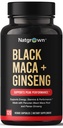 Natgrown Black Maca Root + Panax Ginseng Powder Capsules 1500 mg with Black Peruvian Maca Root & Korean Panax Ginseng Supplement for Men and Women - Vegan Pills (120 Count)