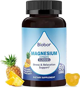 Potassium Magnesium Gummies, Magnesium Citrate & Potassium Citrate Supplements with Vitamin D3, B6 for Electrolyte Balance, Muscle, Leg Cramps, GMO Free Gluten Free (Pineapple,60 Count)