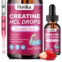 Creatine HCL Liquid Drops for Men & Women, Creatine Hydrochloride with L-Carnitine, L-Glutamine, BCAA, Vitamin B12 & B6 for Muscle Growth, Promote Energy & Recovery-Vegan, Strawberry Flavor, 2 Fl Oz