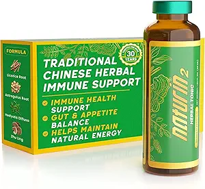 Herbal Immune Support & Adaptogen Drink - 12 Vials (40ml) | 30 Years of Herbal Wellness for Vitality, Energy & Digestive Health - Licorice Root, Astragalus, Hedyotis, Reishi Mushroom Extract