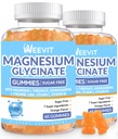 Sugar-Free Magnesium Glycinate Gummies with L-Threonate, Magnesium Supplements for Women and Men with Ashwagandha, L-Theanine, GABA, Vitamin C, B6