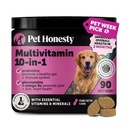 10-in-1 Dog Multivitamin Supplement with Glucosamine & Probiotics - Hip & Joint Support, Digestive Health, Immune Support, Heart & Skin - All-in-One Daily Vitamins & Omega-3s (Peanut Butter, 90 ct)