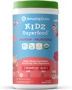 Amazing Grass Kidz Superfood: Vegan Protein & Probiotics for Kids with Beet Root Powder & 1/2 Cup of Leafy Greens, Strawberry Blast, 15 Servings