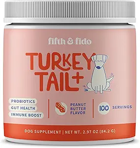 Turkey Tail Mushroom + Probiotics for Dogs – Lump & Lipoma Support, Gut & Immune Health, Energy & Vitality – Reishi + Turkey Tail Powder, 100 Servings