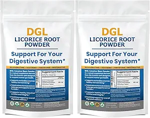 DGL Licorice Supplement: Supports Digestive Health, Gut Lining Support, DGL Powder for Wellness, Licorice Root Extract Powder, 140 Servings (2-Pack)