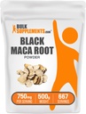 BulkSupplements.com Black Maca Powder - Black Maca Root Supplement, Herbal Supplement for Men & Women - Vegan, Gluten Free, 750mg per Serving, 500g (1.1 lbs) (Pack of 1)