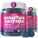 Digestive Enzymes for Women & Men Gummies w/ Probiotics, Papaya, Bromelain, Ginger - Bloating Relief & Gut Health Chewable Supplement Digest Proteins Dairy Carbs Veggies Fats, Sugar Free Vegan, 120Cts
