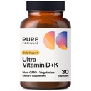 PureFormulas Vitamin D3 K2 Vitamin 5000 IU - VIT D3 K2 Supplement for Calcium Absorption, Bone Strength, Cardiovascular & Immune Function Support, Soy-Free, Non-GMO 30 Vegetarian Capsules
