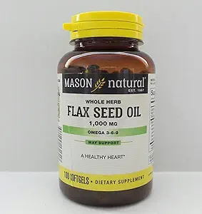Mason FLAX SEED OIL 1000mg SOFTGELS 100 per bottle
