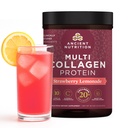 Ancient Nutrition Hydrolyzed Collagen Peptides Powder with Probiotics, Strawberry Lemonade Multi Collagen Protein for Women and Men with Vitamin C, 45 Servings, Supports Skin and Nails, Gut Health, 18