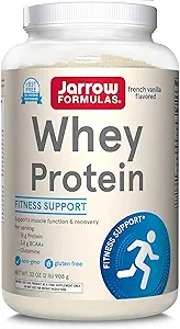 Jarrow Formulas Whey Protein with 18g of Protein, 3.8g of BCAAs, & Glutamine, Dietary Supplement for Muscle Function & Recovery Support, 32oz Vanilla Flavored Powder, Approx. 36 Day Supply, Pack of 6