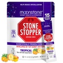 Moonstone Stone Stopper Drink Mix, Tropical, Kidney Stone Prevention, Calcium Oxalate Protector, Developed by Urologists to Improve Hydration and Support Kidney Health, 15 Day Supply