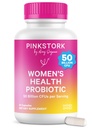 Pink Stork Women’s Health Probiotic, 50 Billion CFU | Clinically Studied Probiotics | Vaginal, Gut, Mood, & Hormone Balance | Yeast & Odor Support | Probiotic and Prebiotic Blend | 30 Vegan Capsules