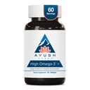 Ayush Herbs High Omega 3 - Omega 3 Fish Oil, 1000mg Per Capsule, EPA & DHA Fish Oil Supplement for Women & Men, Natural Lemon Flavor - 60 Servings