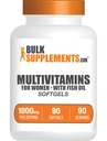 BulkSupplements.com Multivitamin for Women Softgels - Daily Multivitamin Supplement, Multimineral for Women with Fish Oil - Gluten Free, 1 Softgel per Serving (1000mg), 90 Count (Pack of 1)