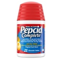 Pepcid Complete Acid Reducer + Antacid for Acid Reflux, 10mg Famotidine, 800mg Calcium Carbonate & 165mg Magnesium Hydroxide per Heartburn Tablet, Antacid Chews, Tropical Fruit, 25 ct