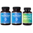 Zentastic 2 Pack 4-in-1 Magnesium Complex - Chelated Magnesium Glycinate, Malate, Taurate & Lactate & 1 Pack Probiotics & Prebiotics Supplement