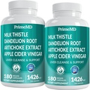 32-in-1 Liver Support with Milk Thistle Supplement – Liver Detox with Silymarin, Artichoke Extract & Beetroot Powder – Comprehensive Wellness Formula for Liver Cleanse – 1426mg (180 count) (Pack of 2)