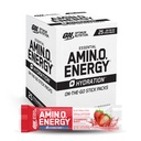 Optimum Nutrition Amino Energy Plus Hydration Packets, On-the-Go Energy Powder Stick Packs, Strawberry Burst, 25 Count