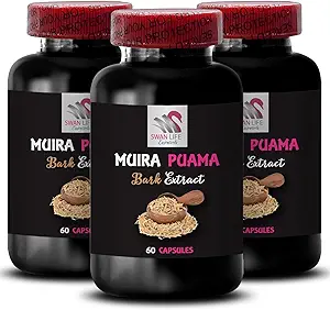Focus Support - MUIRA PUAMA BARK EXTRACT - Plant-Driven Lift, Power Surge, Herbal Energy, Botanical Drive, Everyday Vitality, Balanced Energy, Energy Source, Dynamic Recharge 3 Bottles 180 Capsules