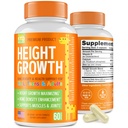 Kids Height Growth Support Capsules – Daily Development Formula with Calcium, Vitamin D3 & Zinc – Bone & Nutrition Support for Kids & Teens – Amino Blend – 60 Capsules