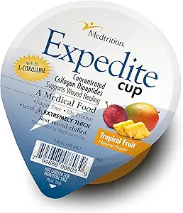 Medtrition Expedite Gelatin Cup, Fast Track Wound Healing, 30X More Collagen Dipeptides Than Powder, Supports Wounds, Foot Ulcers, Cosmetic Surgery, and More (2 Fl Oz, Pack of 36)