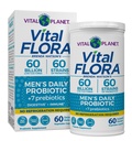 Vital Planet - Vital Flora Probiotics for Men, 60 Billion CFU, 60 Diverse Strains, 7 Organic Prebiotics, Men’s Daily Shelf Stable Probiotic for Immune Support, Gas Relief, Digestive Health 60 Capsules