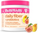 BelliWelli Fiber Supplement for Women & Men – Premium Daily Fiber Powder from Organic Acacia with Added Collagen, Electrolytes & Probiotics – No Bloat, Constipation & Gut Health Support (Peach Mango)