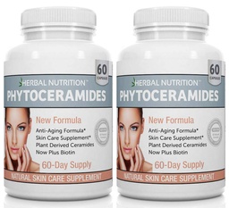 Phytoceramides Anti-Aging Skin Hydration Supplement, 120 Capsules | Rice-derived phytoceramides to support skin hydration, elasticity, smoother-looking skin, and a more youthful appearance.