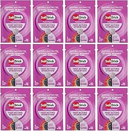 SaltStick Electrolyte FastChews - 120 Count Mixed Berry Flavor - Electrolyte Tablets for Hydration, Salt Tabs - 10 Count (Pack of 12)