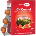 Maxi Health Cholesterol Gummies for Adults – 1200mg Plant Sterols and Stanols Supplements – Kosher and Gluten Free Healthy Cholesterol Supplements – Orange Flavor Gummies (30 Count)