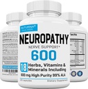 Neuropathy Support Supplement with 600 mg HP-99 Alpha Lipoic Acid - ALA Nerve Formula for Feet Hands Fingers Legs - 18 in 1 Natural Peripheral Nerve Vitamins - 120 Capsules