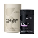 Sports Research® Collagen Peptides for Women & Men Hydrolyzed Type 1 & 3 Protein Supplement Easy Mixing Vital Nutrients Proteins and Vegan Biotin 10,000mcg Max Strength B7 120 Softgels (4 Month Supply