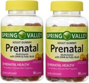 Spring Valley Adult Gummy Prenatal Multivitamin with DHA & Folic Acid (Pack of 2) 180 Gummies Total