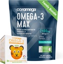 Coromega Family Bundle – Omega-3 Fish Oil for Adults & Kids (60 Squeeze Packets) 2400mg/650mg Omega-3 + Vitamin D, 3X More Absorption Than Pills, No Fishy Aftertaste, Coconut Bliss & Tropical Orange