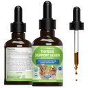 Pet Wellbeing Thyroid Support Silver for Dogs - Holistic Energy & Metabolism Support with Ashwagandha & Forskohlii, Canine Thyroid Supplement - NASC Certified & Vet-Formulated - 2 oz Liquid Formula