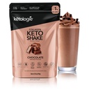 Keto Collagen Shake - with Coconut Oil, Prebiotics, Grass Fed Hydrolyzed Collagen Peptides Type I & III, Low Carb, Gluten Free - Chocolate