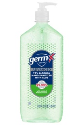 Germ-X Advanced Hand Sanitizer with Aloe and Vitamin E, 1 Liter, Less Drying Moisturizing Gel, No Rinse Formula, Pump Bottle