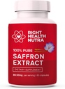 Right Health Nutra Saffron Supplements - 100% Pure Saffron Extract - Made in The USA - Supports Mood | Focus | Digestion | Eye Health for Men and Women - 60 Capsules