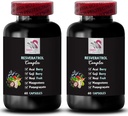 Nutritional Support - RESVERATROL COMPLEX - Berry Benefits, Daily Boost, Pomegranate Energy, Flavorful Boost, Active Lifestyle, Goji Berry Support, Noni Power, Hydration Factor 2 Bottles 120 Caps