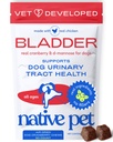 Native Pet Dog UTI Treatment - Cranberry Supplement for Dogs - Supports Normal Bladder Function, Urinary Tract & Kidney Health - Real Cranberry Extract, D-Mannose & Probiotics - Air-Dried - 30 Chews