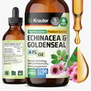 BIO KRAUTER® Echinacea Goldenseal for Immune & Respiratory Support - Pure Vegan Echinacea Drops with Goldenseal - Natural Respiratory Supplements 4 Fl.Oz 56-Day Supply - Alcohol & Sugar Free