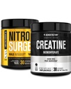 Jacked Factory Nitrosurge Build Pre Workout with Creatine for Muscle Building (30 Servings, Arctic White) & Creatine Monohydrate Powder for Muscle Growth & Increased Strength (30 Servings, Unflavored)