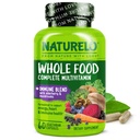 NATURELO Whole Food Multivitamin + Immune Blend with Elderberry & Mushrooms - Complete Multivitamin with Extra Immune Support - C, D3, Zinc, Elderberry, Reishi, Shitake - 60 Vegan Capsules