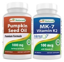 Pumpkin Seed Oil 1000 mg & Vitamin K2 (MK7) with D3