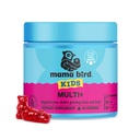 Mama Bird Multi Plus Gummies - Brain Health Support Supplement with Methylated Vitamins - Chewable Multivitamin for Kids - Aids Healthy Energy & Immune Function - Raspberry, 60 Gummies