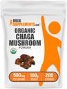 BulkSupplements.com Organic Chaga Mushrooms Powder - Chaga Mushroom Supplement, Superfood Supplement - Vegan & Gluten Free, 500mg per Serving, 100g (3.5 oz) (Pack of 1)