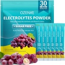 Hydration Packets Sugar Free, Electrolyte Drink Mix Portable Hydration Packets for Rapid Hydration, Grape Flavor, 30 Sticks
