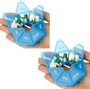 Pill Organizer, 2 Pack Pill Box, Small Pills Case,Medicine Organizer 1 Time a Day, Weekly Medicine Organizers, Daily Pills Container, Medicines Holder, Travel Box 7 Day(Blue)