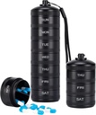 XHT Premium Weekly Metal Pill Organizer 7 Day 2 Times a Day – Waterproof AM PM Pill Organizer Travel Case, Heavy Duty Pill Holder and Pill Box for Medicine, Vitamins, Fish Oil & Supplements